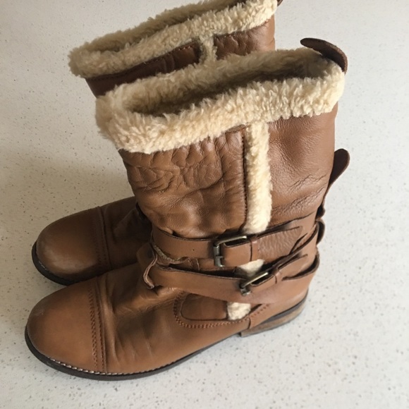 Combat leather boots Aldo camel/cream size 40 - Picture 2 of 6